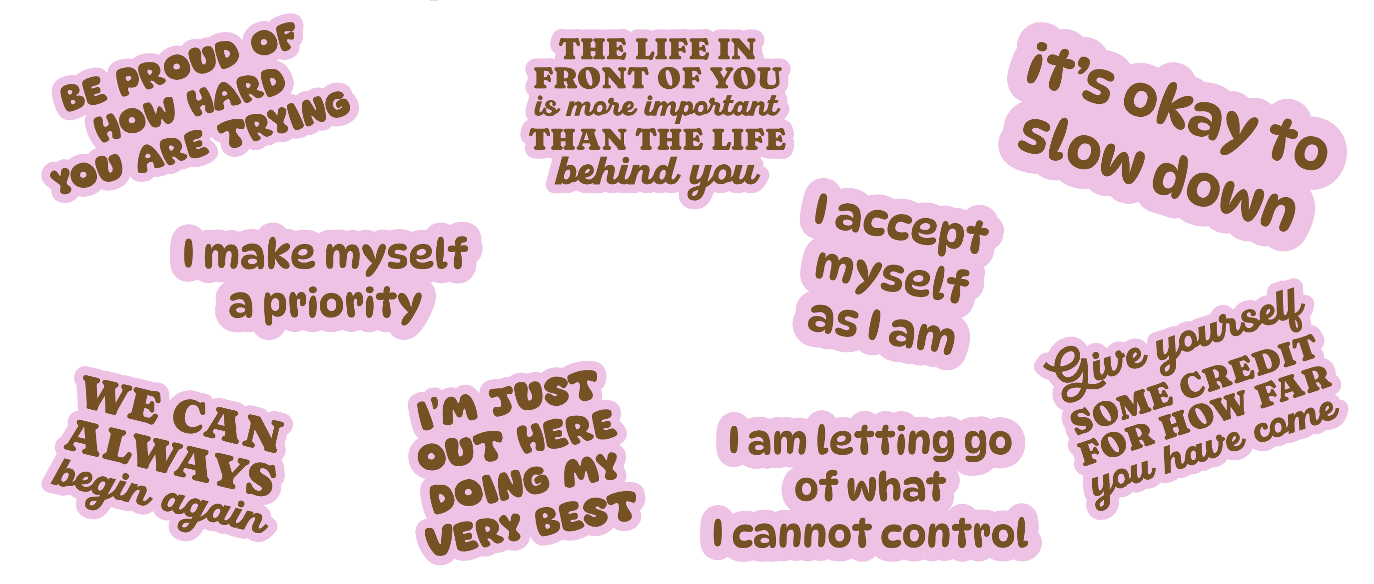 Affirmationen Rosa/Braun