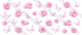 Schmetterlinge und Rosen