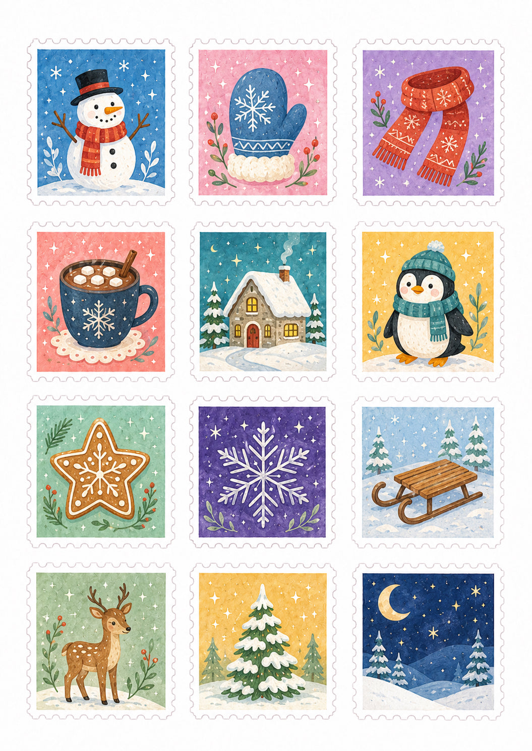 Winterliche Briefmarken