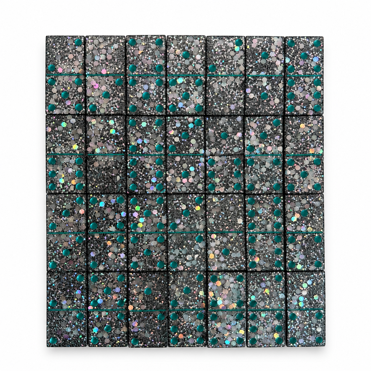 Domino - Silber/Blau