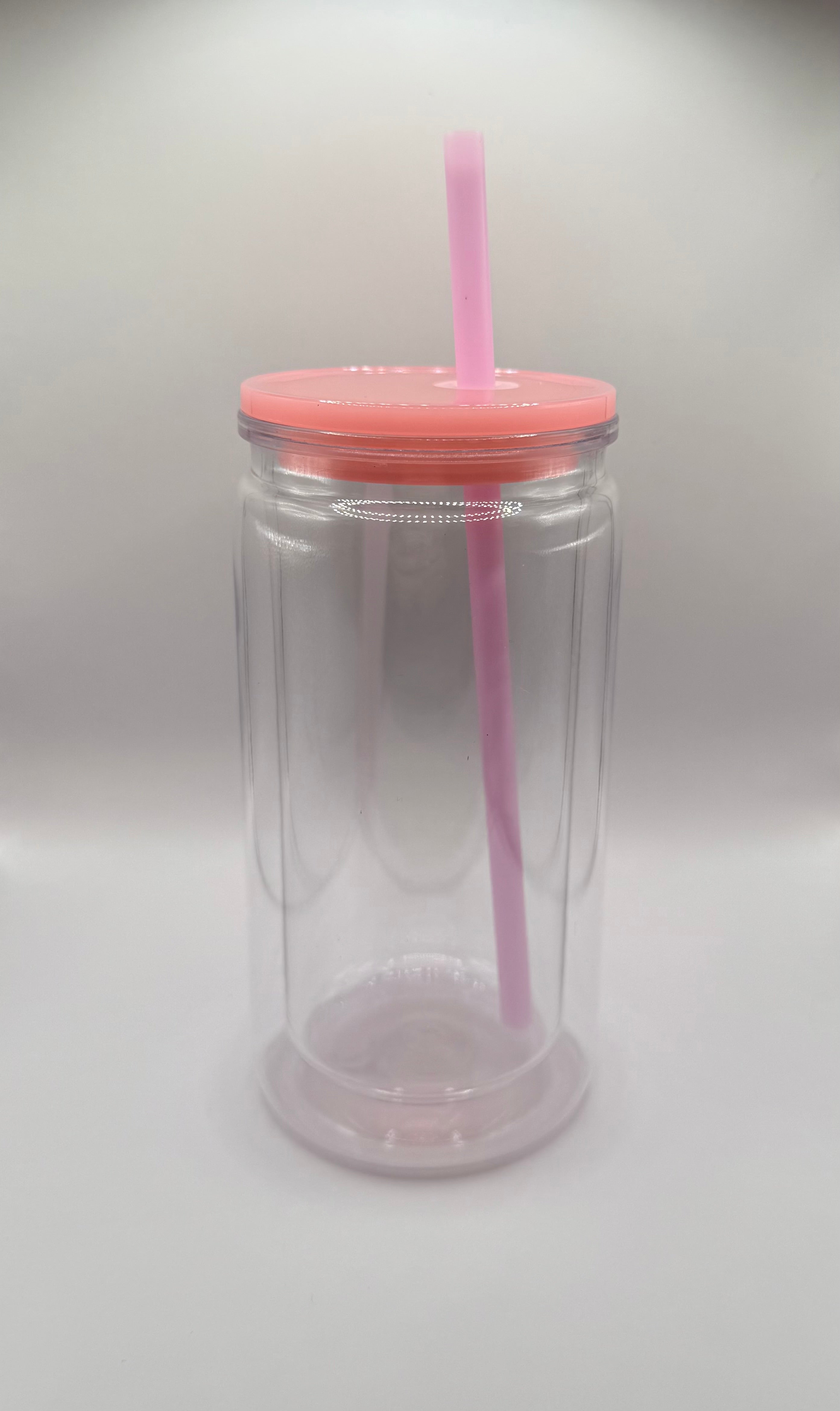 Rosa -Doppelwandiger Kunststoffbecher