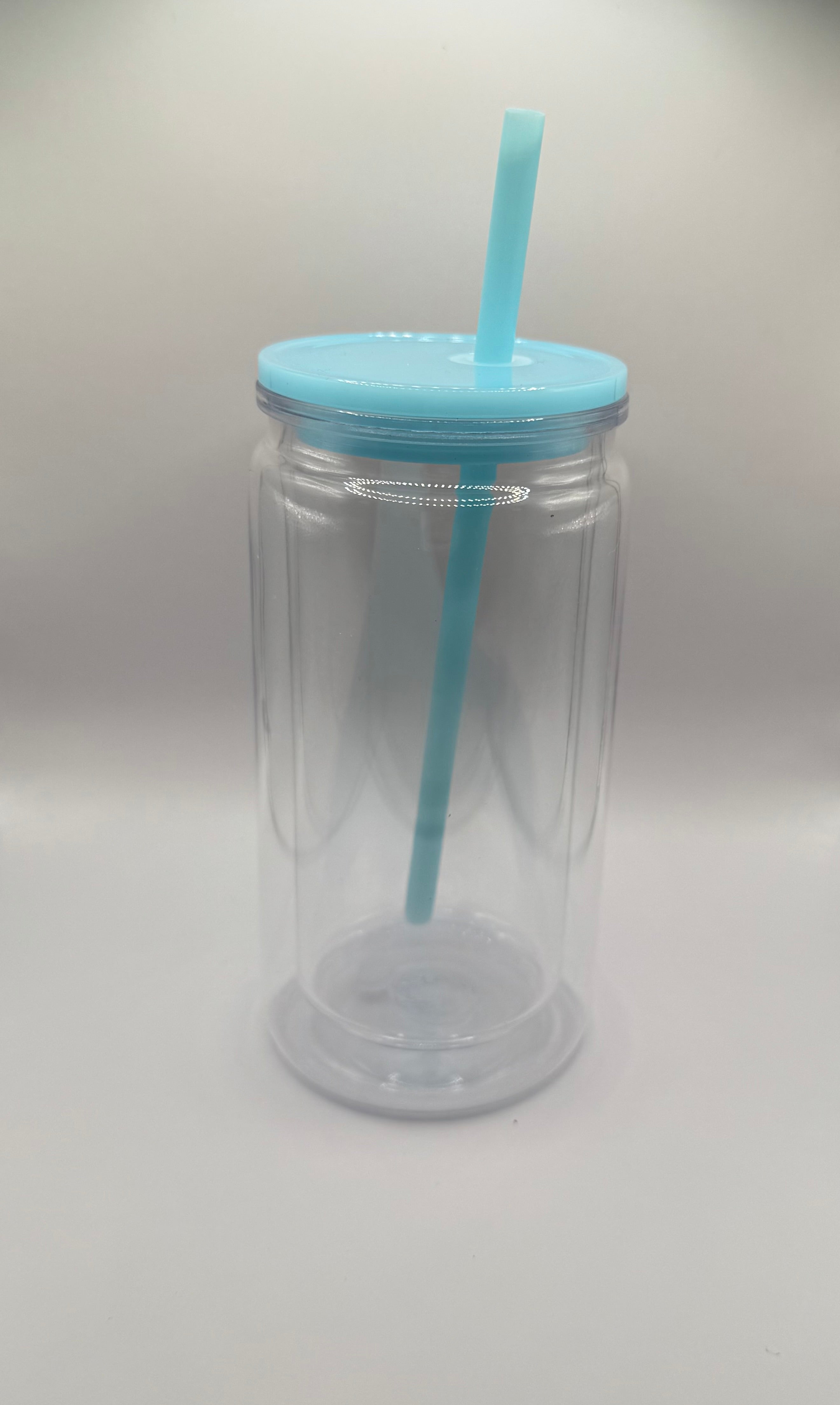 Hellblau -Doppelwandiger Kunststoffbecher